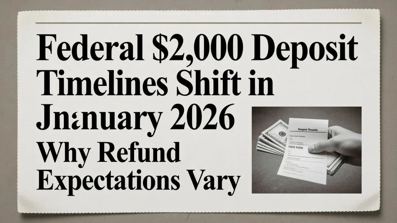 $2,000 Federal Deposit Timelines Shift in January 2026: Why Refund Expectations Vary